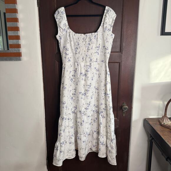 Reformation Cream Floral Off-Shoulder Midi Dress - Picture 3 of 9